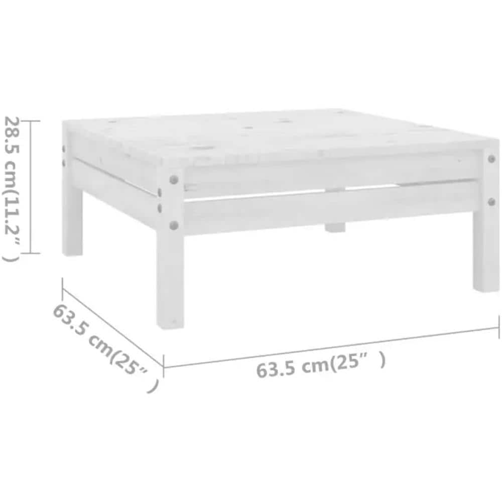 Set Divani Da Giardino 11 Pz Bianco In Legno Massello Di Pino - Foto 2