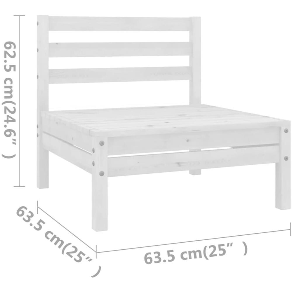 Set Divani Da Giardino 11 Pz Bianco In Legno Massello Di Pino - Foto 7