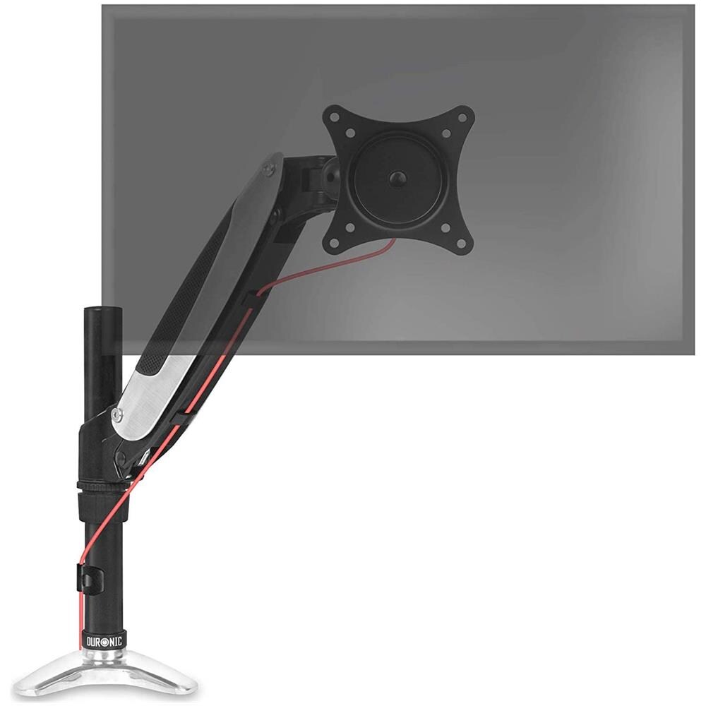 Dm651x1 Supporto Monitor - Supporto Per 1 Monitor Fino A 27” - Vesa 75/100 - Portata 8 Kg - Regolabile In Altezza - Inclinabile -90° +85° - Rotabile Di 360° - Foto 1
