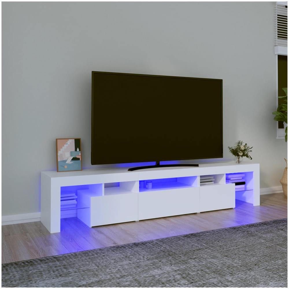 Mobile Porta Tv Con Luci Led Bianco 200x36,5x40 Cm - Foto 1