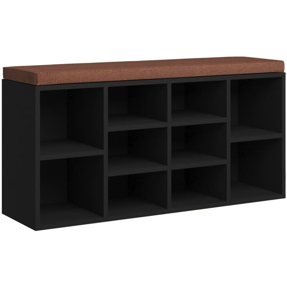 Scarpiera Nera 103x30x48 Cm In Legno Multistrato - Foto 2