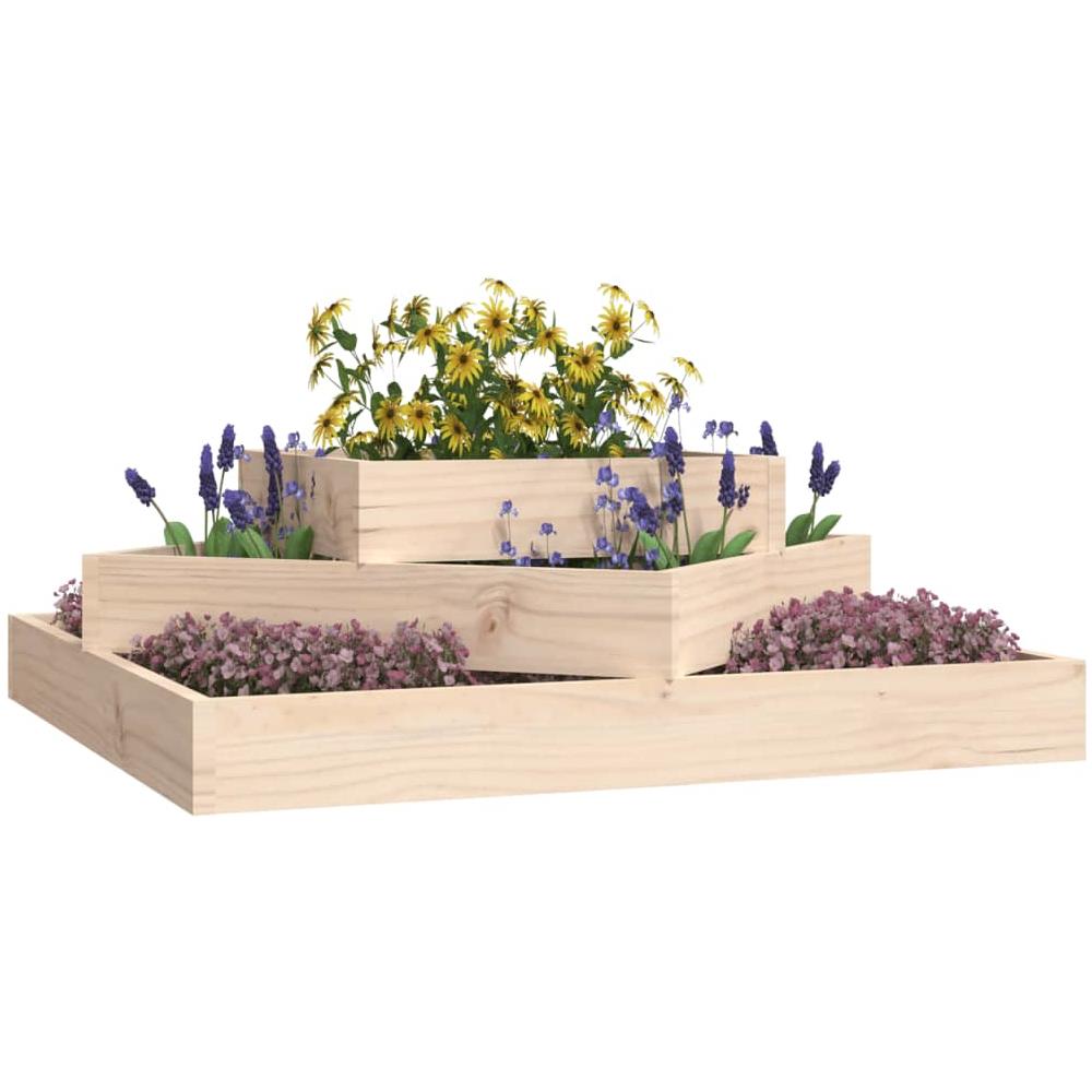 Fioriera 83x83x27 Cm In Legno Massello Di Pino - Foto 2