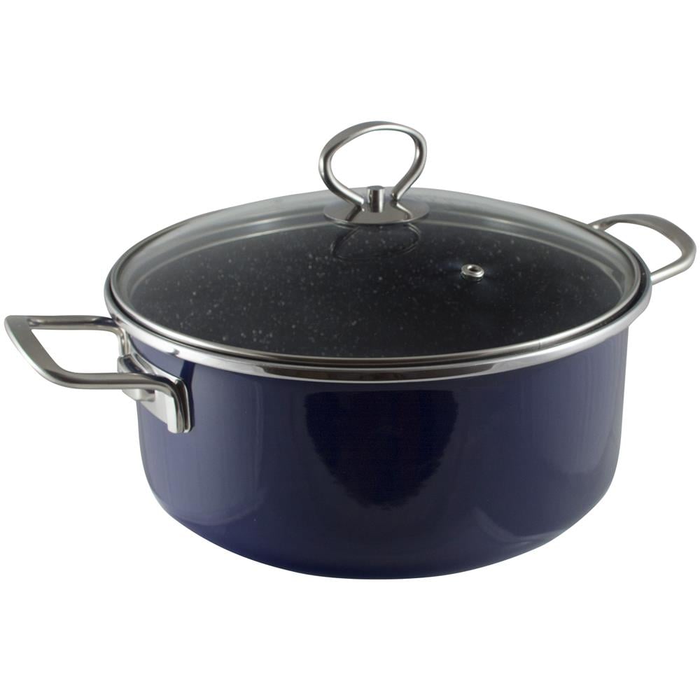 Casseruola Da 20 Cm Con Coperchio Smalto, Rivestimento In Marmo, Habitex, Manici E Manopole In Acciaio Inox - Foto 2