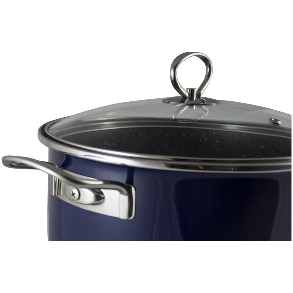 Casseruola Da 20 Cm Con Coperchio Smalto, Rivestimento In Marmo, Habitex, Manici E Manopole In Acciaio Inox - Foto 4