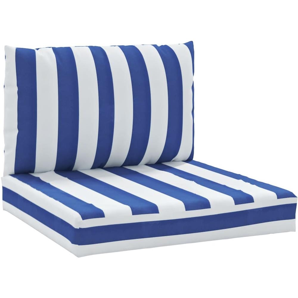 Cuscini Per Pallet 2 Pz Strisce Blu E Bianche Tessuto Oxford - Foto 2