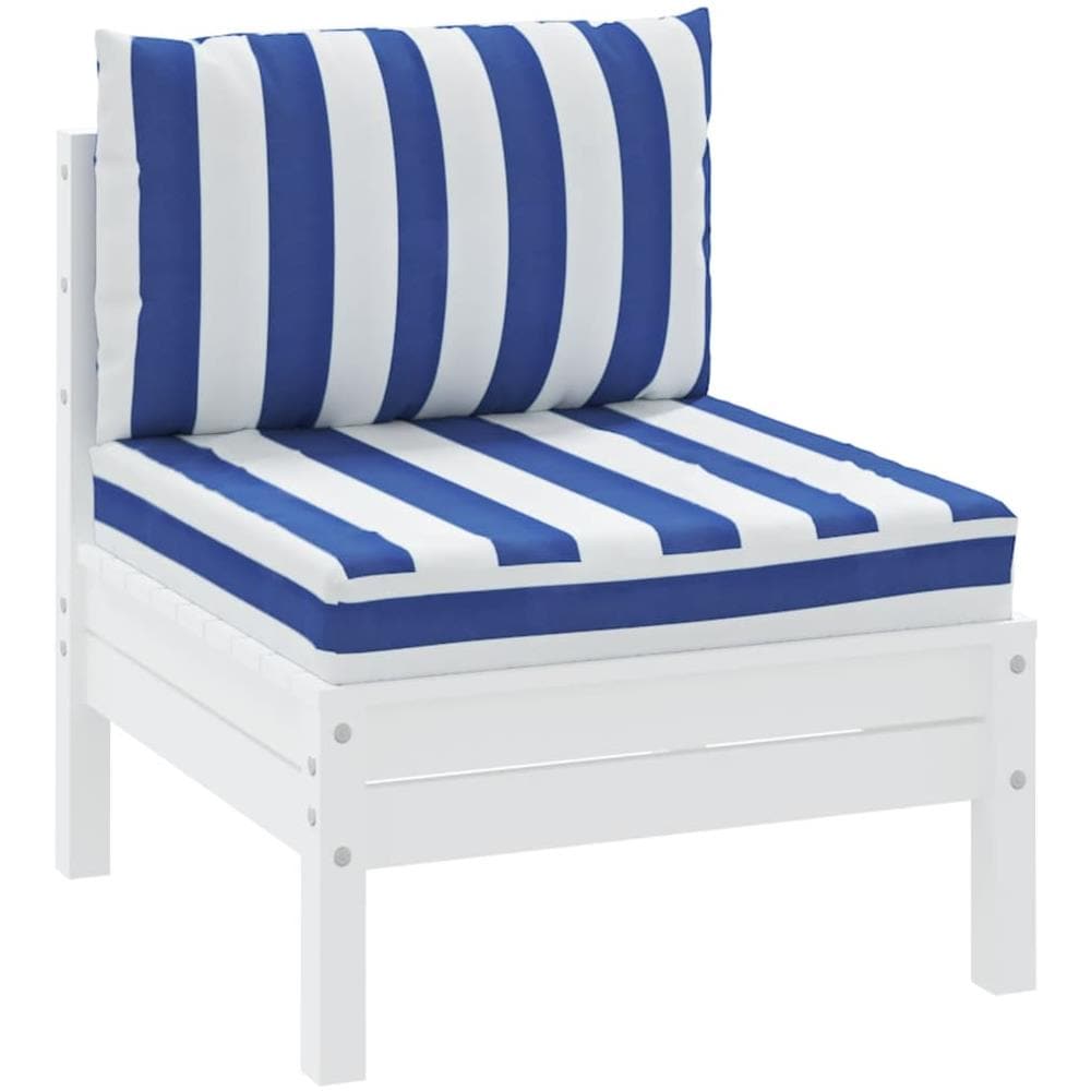 Cuscini Per Pallet 2 Pz Strisce Blu E Bianche Tessuto Oxford - Foto 3