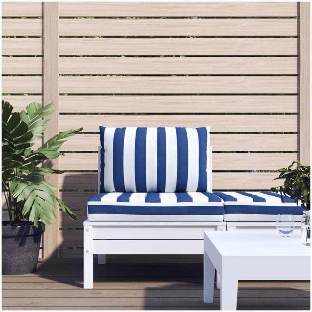 Cuscini Per Pallet 2 Pz Strisce Blu E Bianche Tessuto Oxford - Foto 1