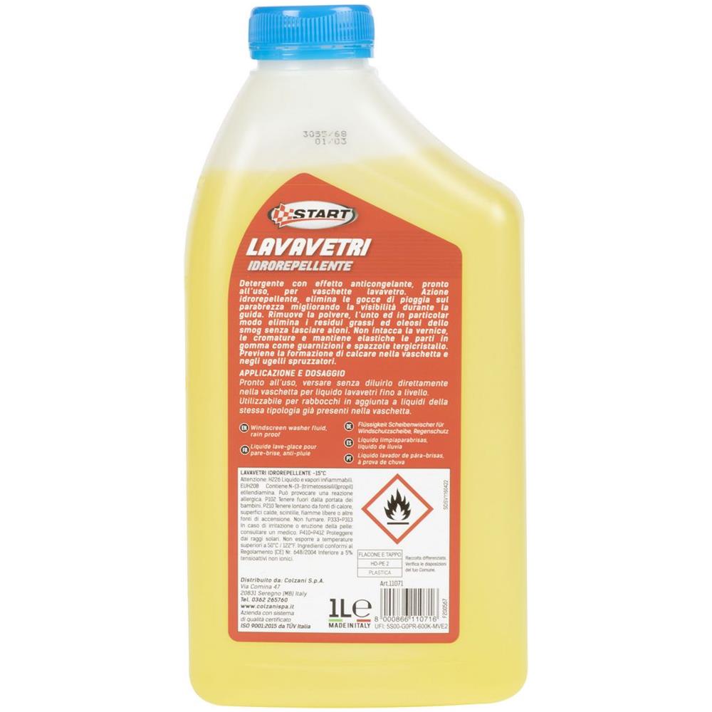 Lavavetri Idrorepellente Auto Da 1 Litro, Per Vaschette Tergivetro E Tergifaro, Multistagionale, Antigelo Fino - 15 Gradi, Antigoccia - Foto 2