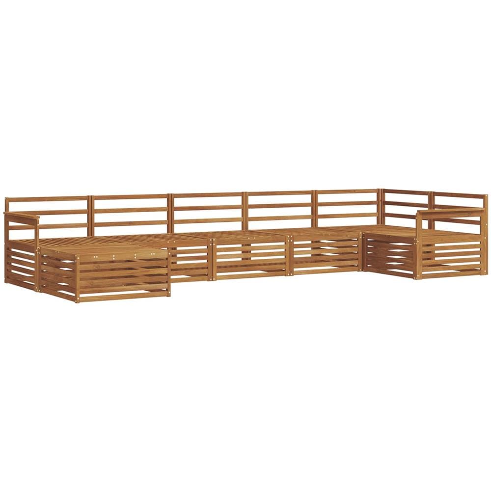 Set divani 7 pcs Naturale Legno di Acacia Massello - Foto 1