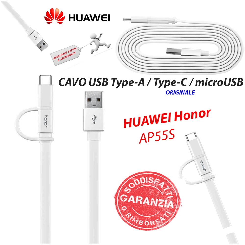 Cavo Usb Type-a / Type-c / Micro Usb Bianco Originale Ap55 - Foto 4