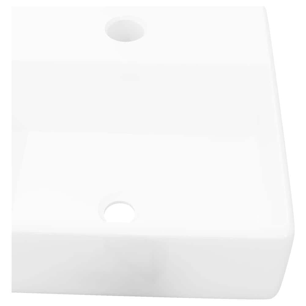 Lavandino Bagno In Ceramica Bianca Quadrato Con Foro Per Rubinetto - Foto 2