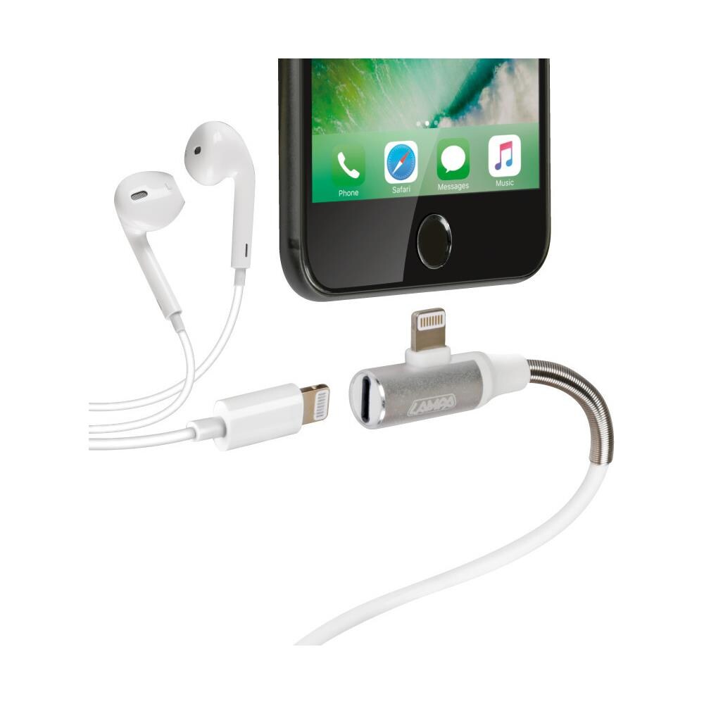 38849 Cavo 90? Usb Apple 8 Pin + Adattatore Auricolari 100 Cm Bianco - Foto 2