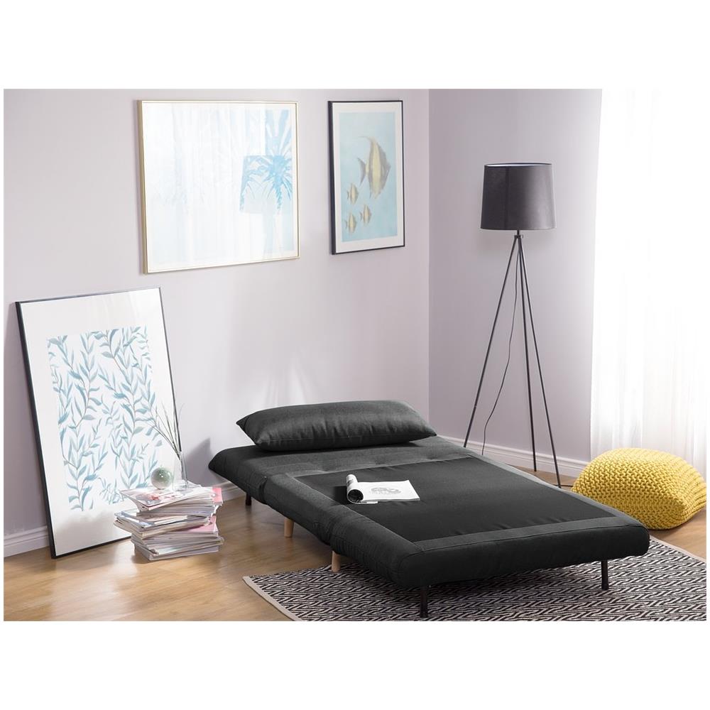 Divano Letto Singolo In Tessuto Grigio Scuro Setten - Foto 2