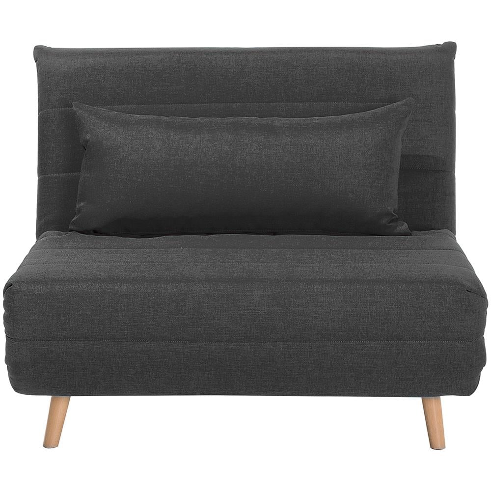 Divano Letto Singolo In Tessuto Grigio Scuro Setten - Foto 1