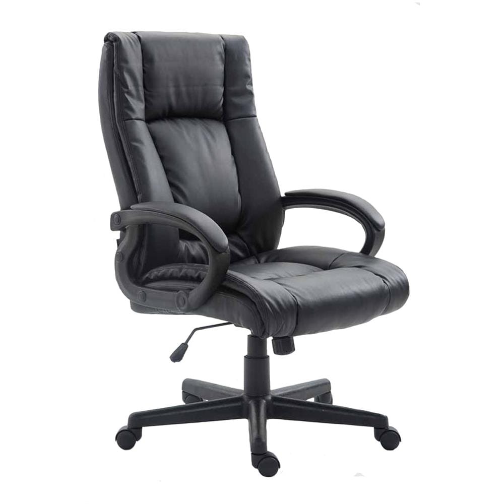 Sedia Ufficio Sparta XL in Similpelle I Poltrona Direttore Ergonomica Oscillante I Sedia Girevole con Braccioli I Carico Max 140KG Nero - Foto 1
