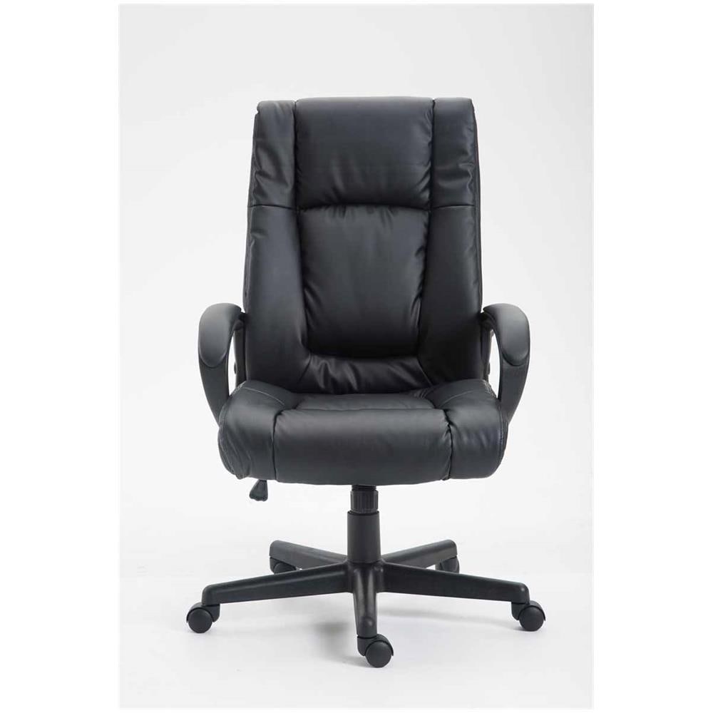 Sedia Ufficio Sparta XL in Similpelle I Poltrona Direttore Ergonomica Oscillante I Sedia Girevole con Braccioli I Carico Max 140KG Nero - Foto 2
