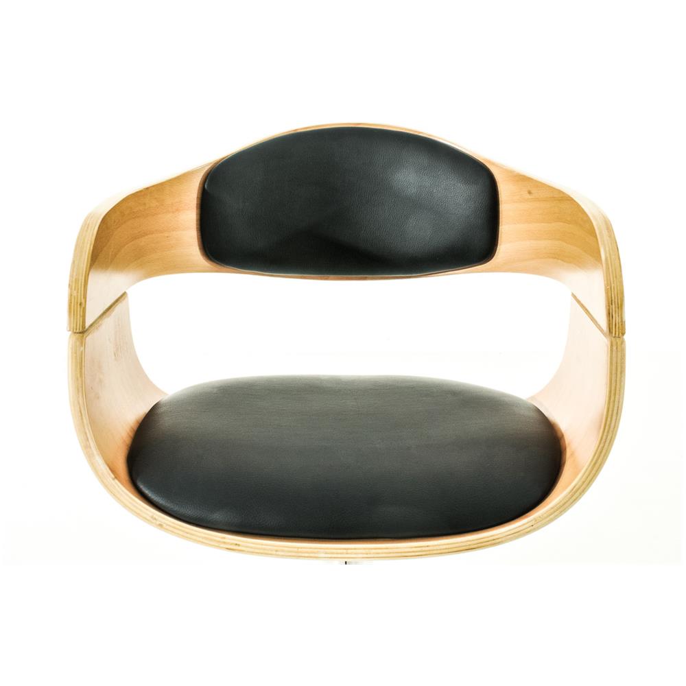 Sgabello rétro Kingston con Braccioli - Sgabello Bar Girevole 360° in Similpelle e Legno I Sgabello Alto Bancone Regolabile 63-77cm Natura / Nero - Foto 5