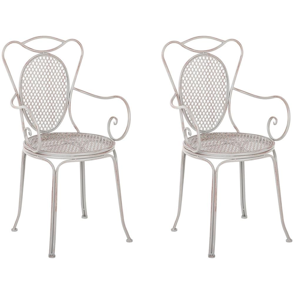 Set Di 2 Sedie Da Giardino In Metallo Grigio Cilento - Foto 1