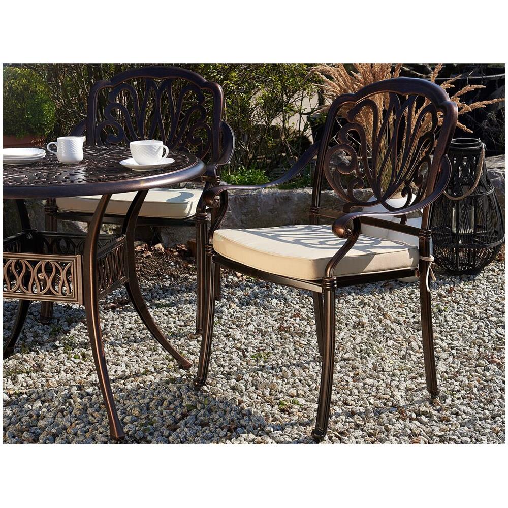 Set Di 4 Sedie Da Giardino Alluminio Marrone Scuro Ancona - Foto 2