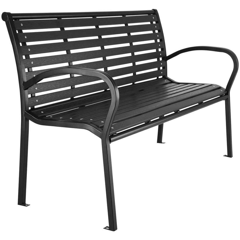 Panca Da Giardino Pino Da 3 Posti 126 X 62 X 81,5 Cm - Nero - Foto 1