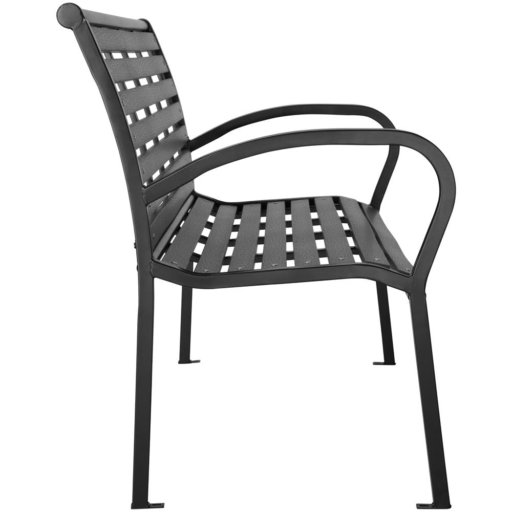 Panca Da Giardino Pino Da 3 Posti 126 X 62 X 81,5 Cm - Nero - Foto 2