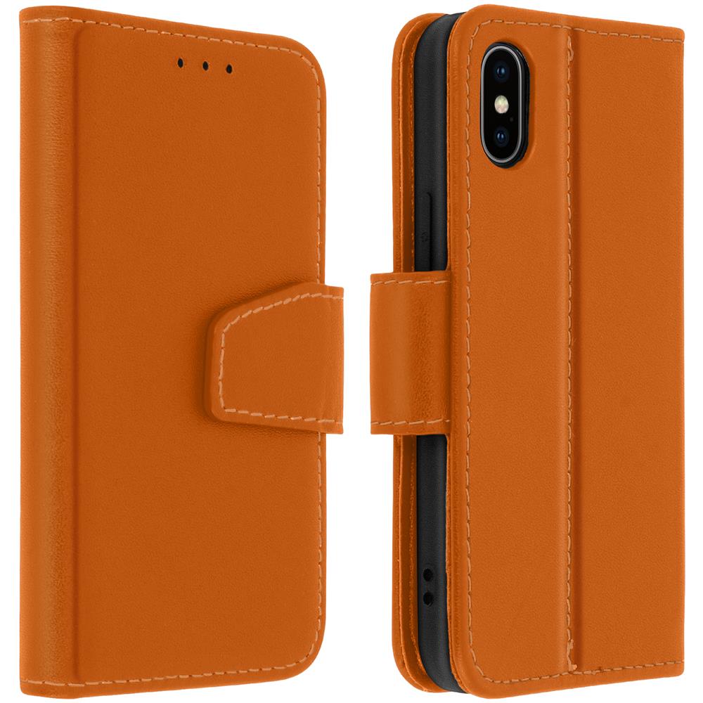 Custodia Iphone Xs Max Porta Carte In Pelle Funzione Stand Premium Marrone - Foto 1