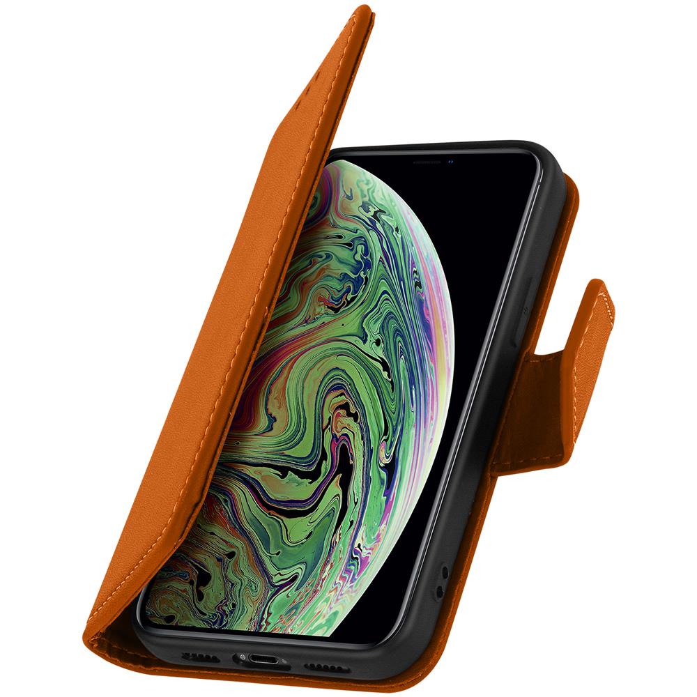 Custodia Iphone Xs Max Porta Carte In Pelle Funzione Stand Premium Marrone - Foto 5