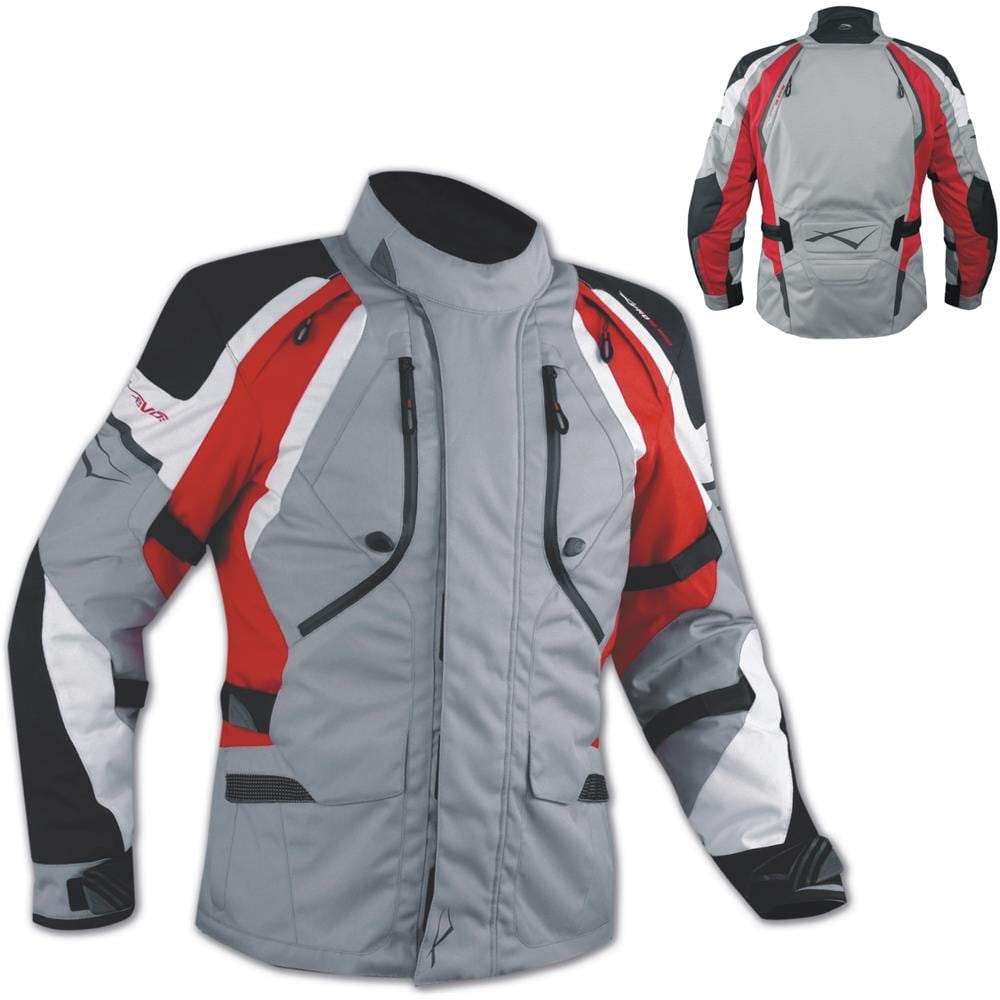 Giacca Offroad Enduro Moto Turismo Impermeabile Tessuto Protezioni Rosso M - Foto 1