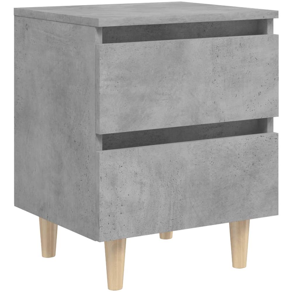 Comodino con Gambe in Pino Massello Grigio Cemento 40x35x50 cm - Foto 1
