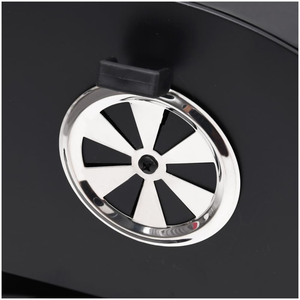 Barbecue a Barile 2 Griglie di Cottura Nero 80x95x90 cm Acciaio - Foto 3