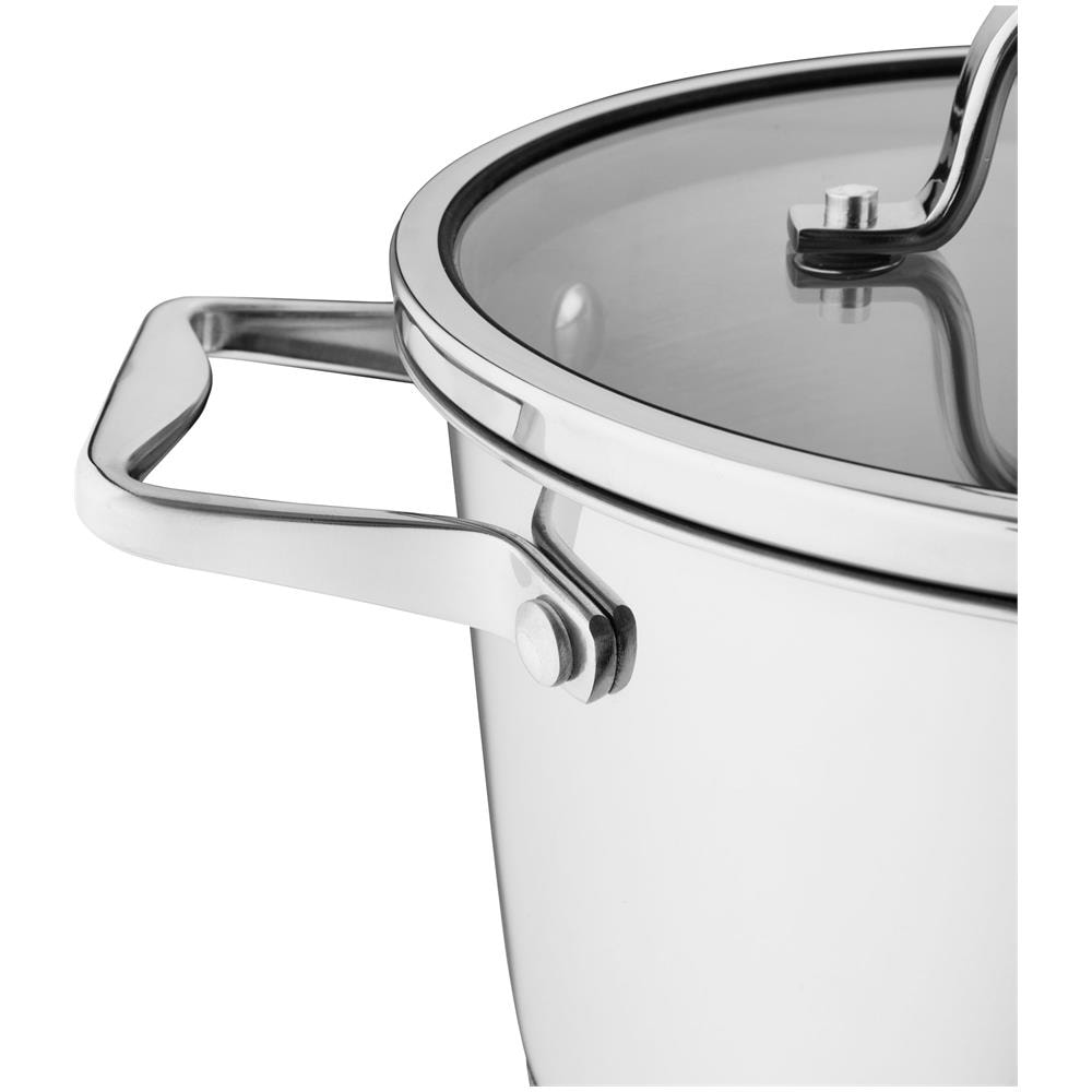 Professional Batteria Da Cucina In Acciaio Inossidabile, 8 Pezzi, Induzione, Coperchi Vetro Argento - Foto 8