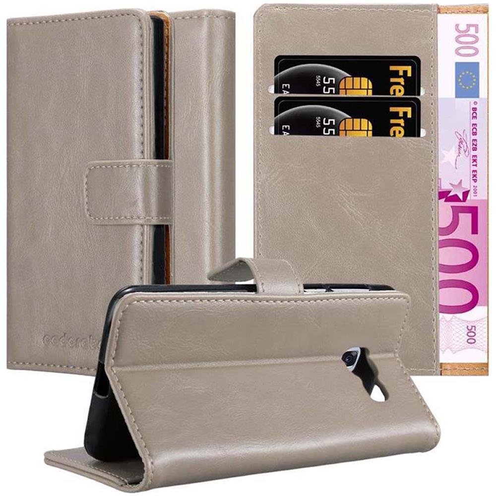 Custodia Compatibile Con Samsung Galaxy A7 2017 In Marrone Cappuccino - Coperchio Protettiva Con Chiusura Magnetica, Funzione Stand E Tasca Per Le Carte - Foto 1