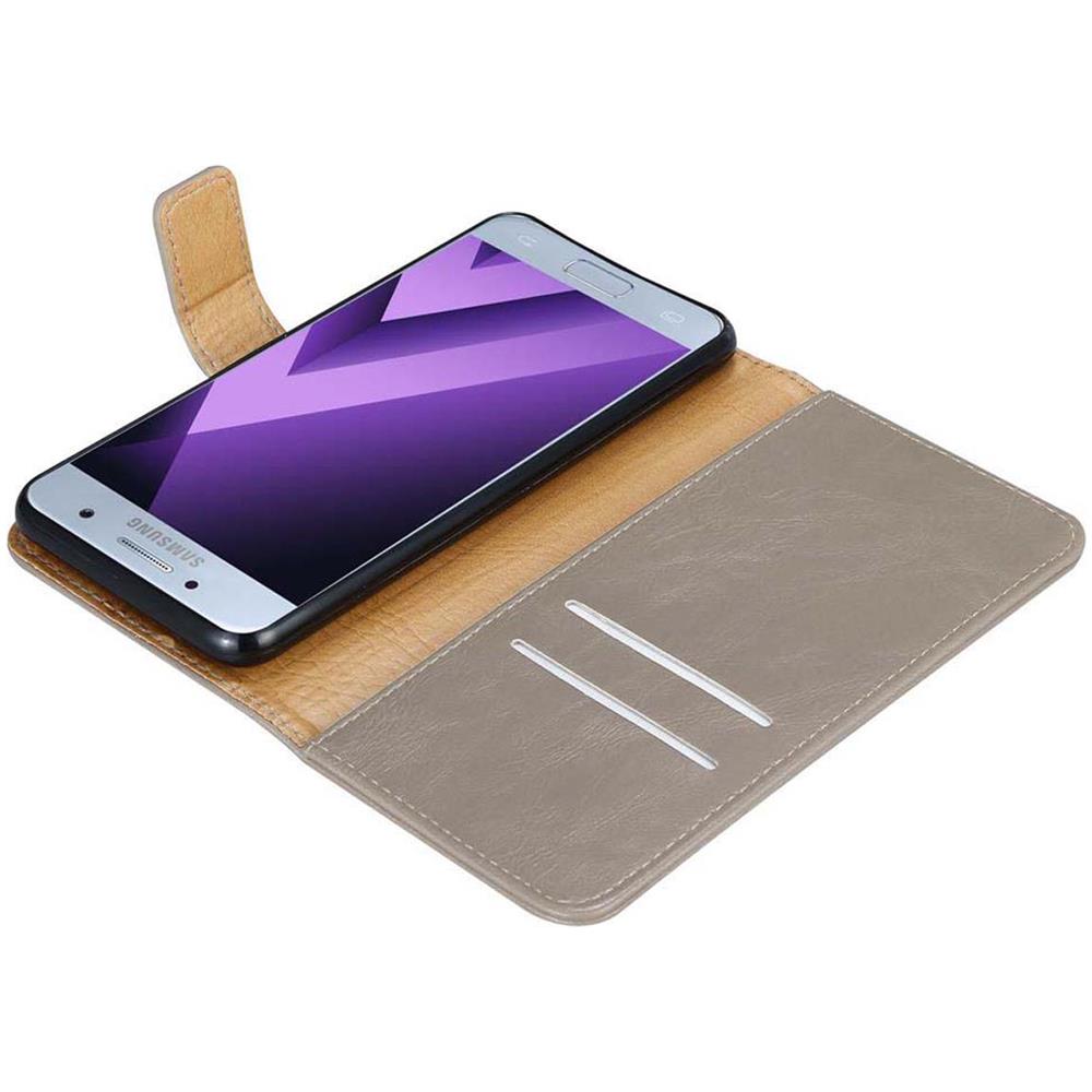 Custodia Compatibile Con Samsung Galaxy A7 2017 In Marrone Cappuccino - Coperchio Protettiva Con Chiusura Magnetica, Funzione Stand E Tasca Per Le Carte - Foto 8