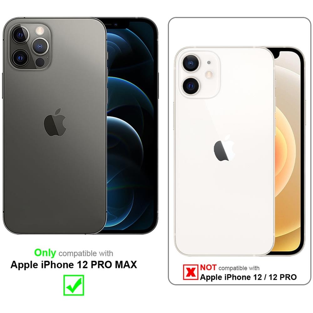 Custodia Compatibile Con Apple Iphone 12 Pro Max In Rosso - Nero - Coperchio Protettivo Bicolore In Vetro Temperato E Silicone Tpu - Foto 2