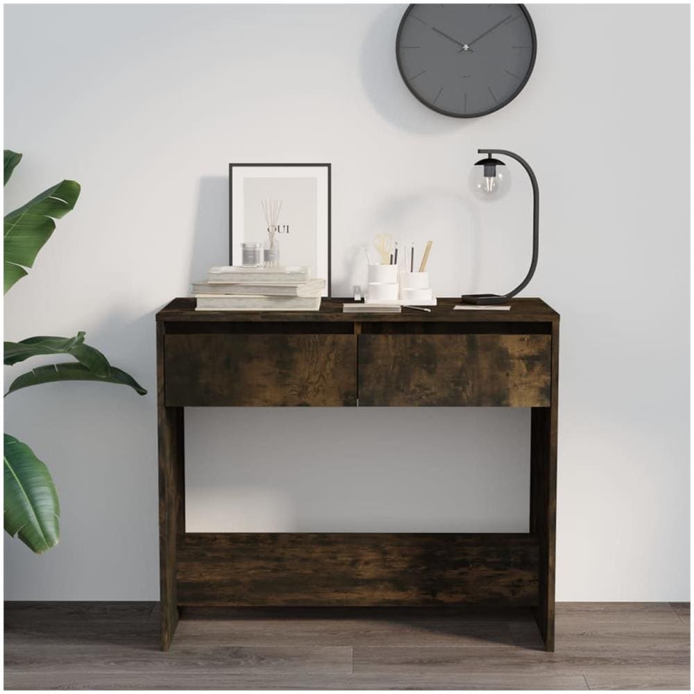 Tavolo Consolle Rovere Fumo 89x41x76,5 cm in Acciaio - Foto 3