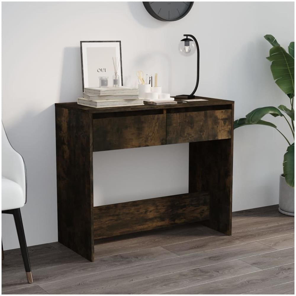 Tavolo Consolle Rovere Fumo 89x41x76,5 cm in Acciaio - Foto 1