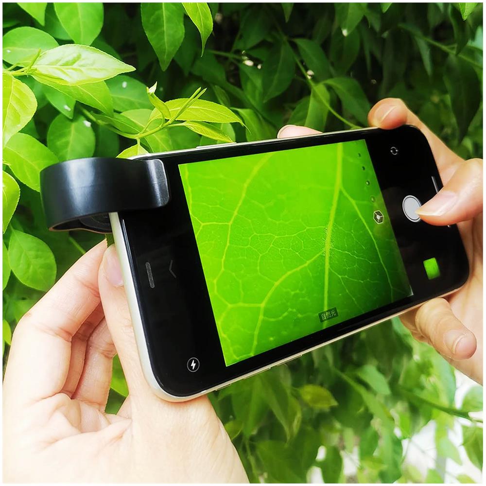 Microscopio Smartphone Zoom 100x Anneau Led Copriobiettivo A Scorrimento 30mah - Foto 5