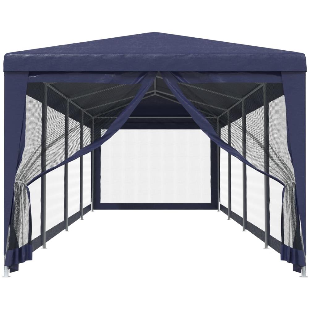 Tenda Per Feste Con 10 Pareti Laterali In Rete Blu 3x12 M Hdpe - Foto 3