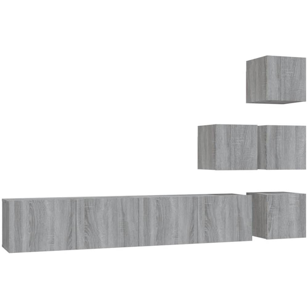Mobile Porta Tv A Parete Grigio Sonoma In Legno Multistrato - Foto 2