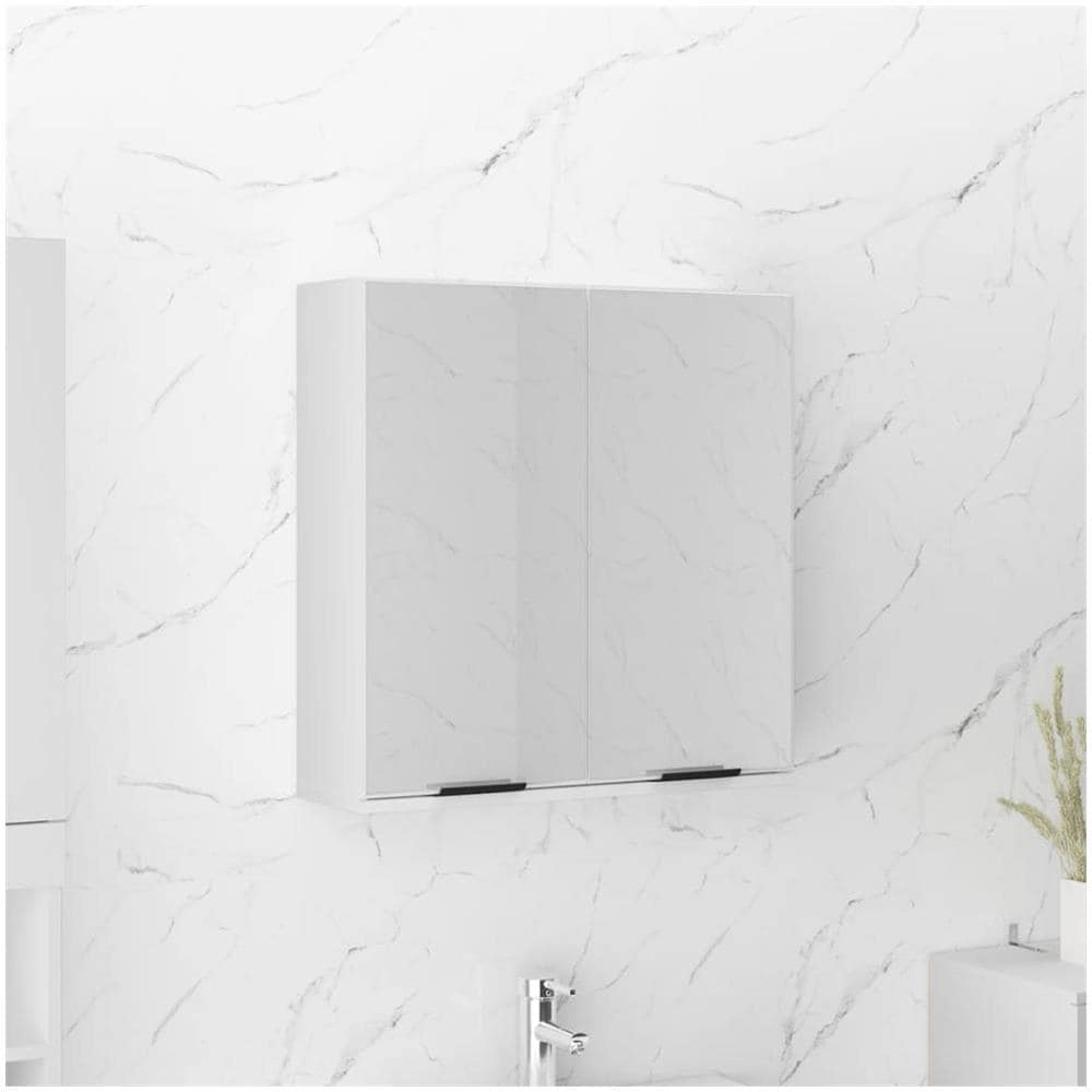 Armadietto A Specchio Da Bagno Bianco 64x20x67 Cm - Foto 1