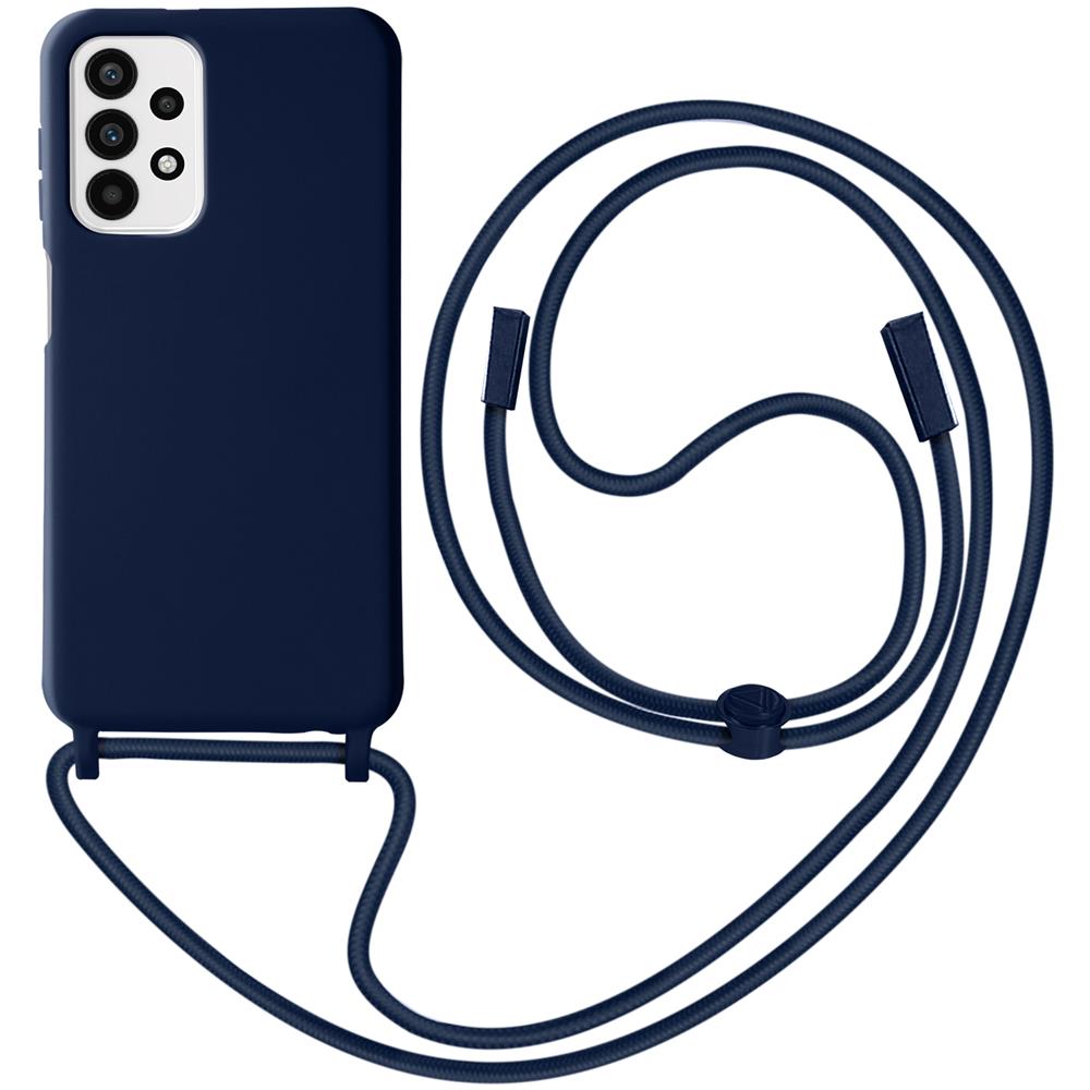 Cover Semirigida Per Samsung A23 5g / M23 5g Cordino Nylon Intrecciato 80 Cm Blu - Foto 1