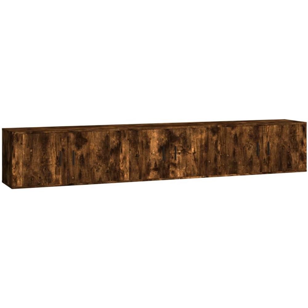 Mobili Porta Tv A Parete 3 Pz Rovere Fumo 80x34,5x40 Cm - Foto 2