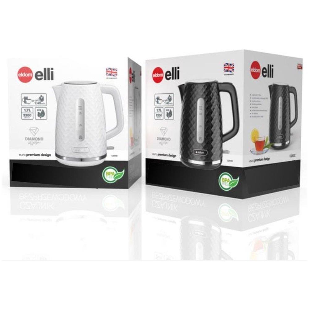 C280c Eldom Bollitore Elli, Capacità 1,7 L, Potenza 2200 W, Nero, Strix, Nero - Foto 2