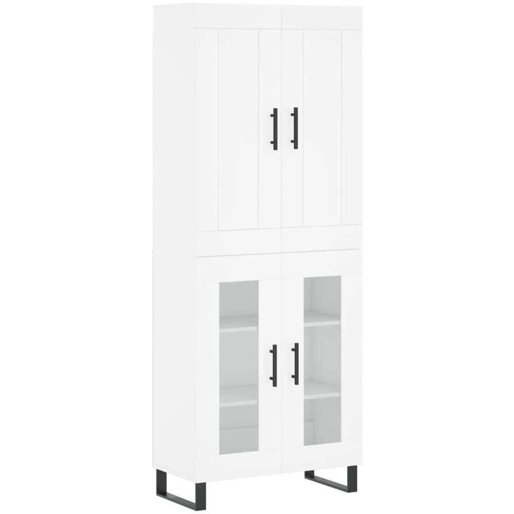 Credenza Bianca 69,5x34x180 Cm In Legno Multistrato - Foto 2