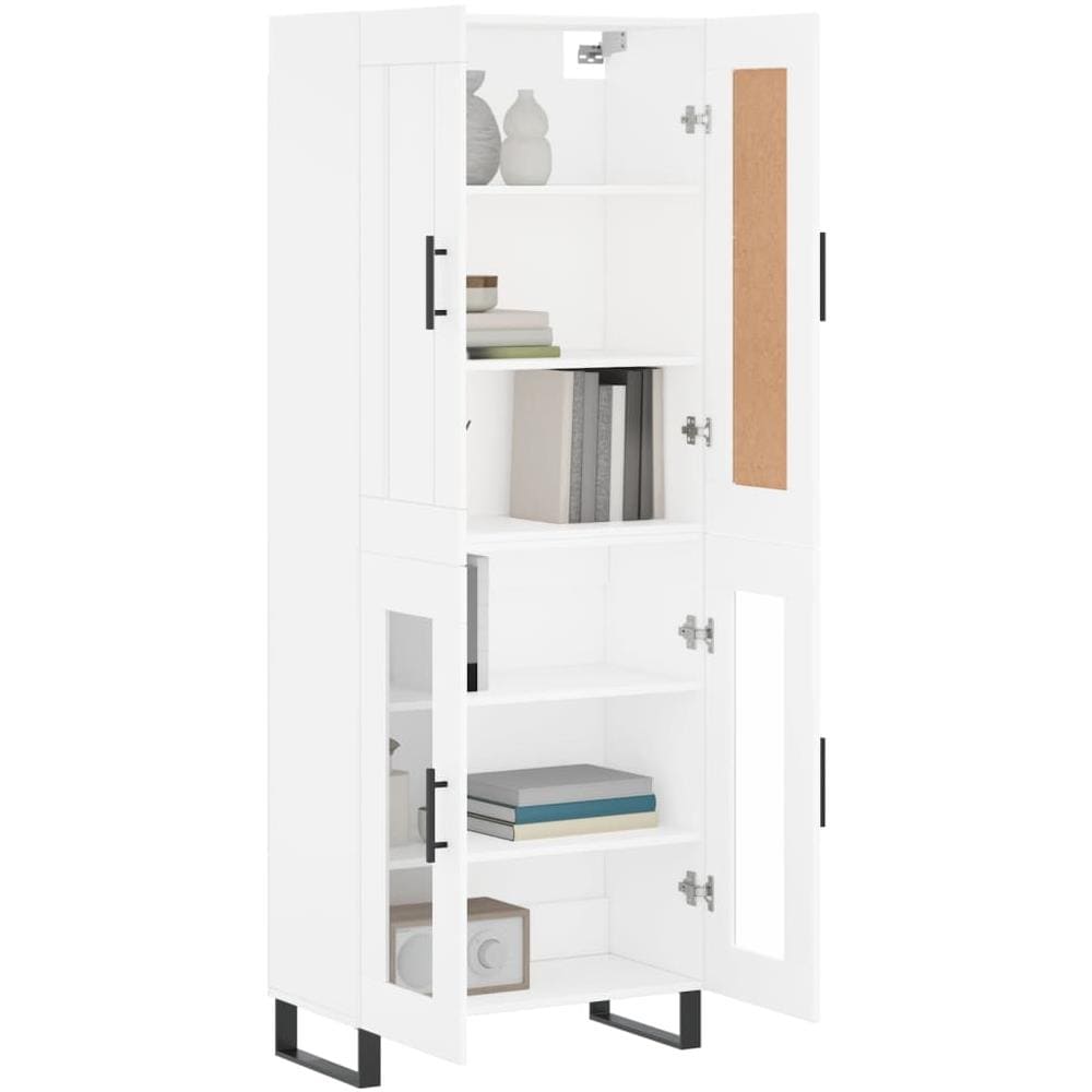 Credenza Bianca 69,5x34x180 Cm In Legno Multistrato - Foto 3