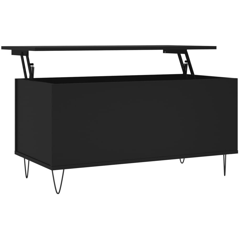 Tavolino Da Salotto Nero 90x44,5x45 Cm In Legno Multistrato - Foto 2