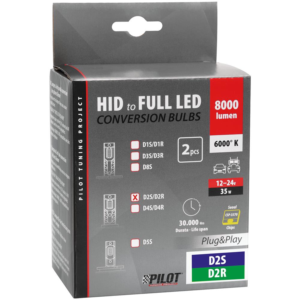 12-24v de A Led Per Conversione Fari Xenon - (d2s-d2r) - 35w - 2 Pz - Scatola - Foto 3