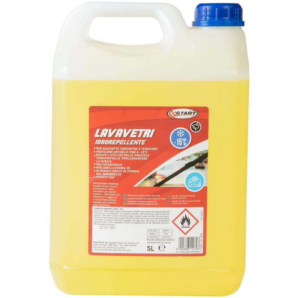 Lavavetri Idrorepellente Auto Da 5 Litri, Per Vaschette Tergivetro E Tergifaro, Multistagionale, Antigelo Fino - 15 Gradi, Antigoccia - Foto 1