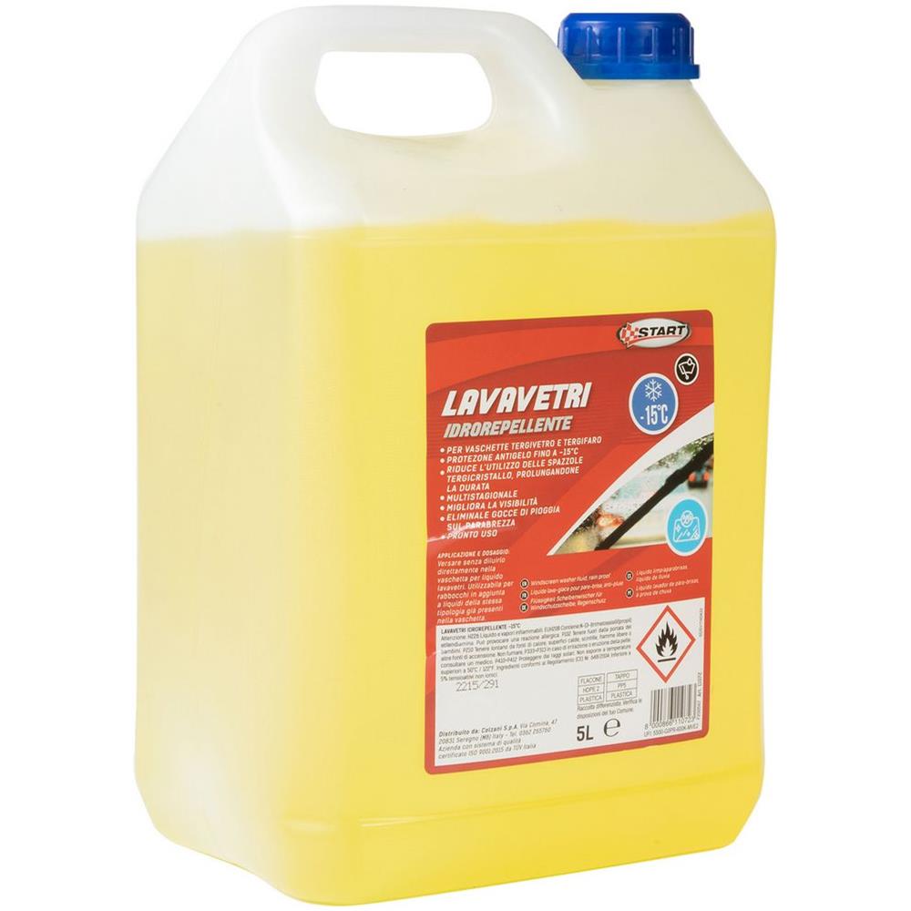 Lavavetri Idrorepellente Auto Da 5 Litri, Per Vaschette Tergivetro E Tergifaro, Multistagionale, Antigelo Fino - 15 Gradi, Antigoccia - Foto 2