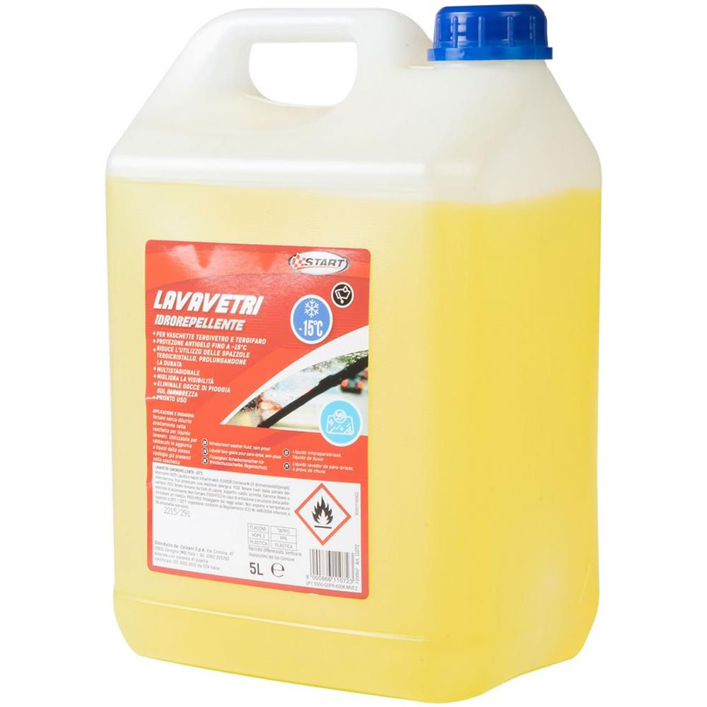 Lavavetri Idrorepellente Auto Da 5 Litri, Per Vaschette Tergivetro E Tergifaro, Multistagionale, Antigelo Fino - 15 Gradi, Antigoccia - Foto 3